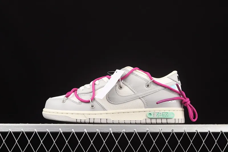 All Categories Nk SB Dunk Series Nk SB Dunk Low Low-top Sneakers OF x Nk Dunk Low "04 of 50" OW Gray Casual Sports Skateboard Shoes DM1602-114